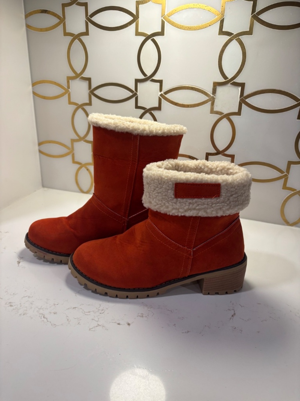 Boot Heels Women Winter Fur Warm Snow Boots Ladies Warm Wool Booties Sz 41/10 - Picture 5 of 12